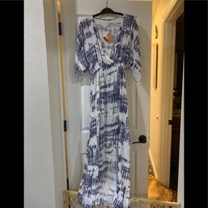Blue tie die dress
